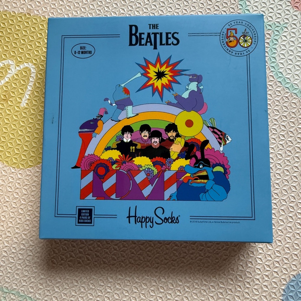 Happy Socks The Beatles Kids socks Set - Blue and Multicolor
